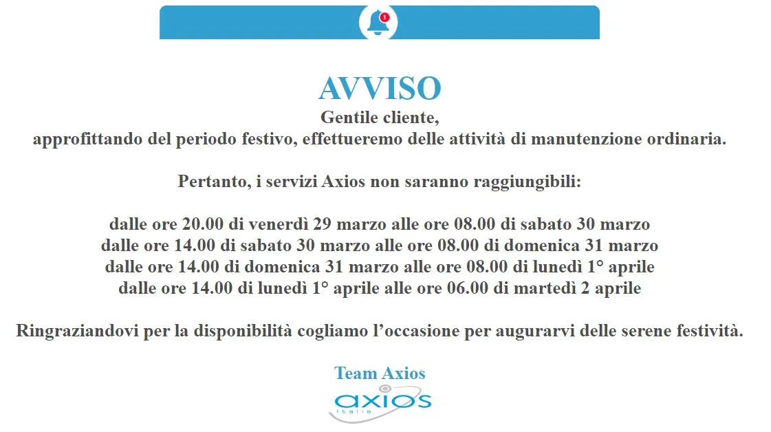 avviso AXIOS